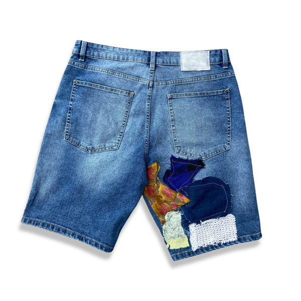 DOTCOMME* PATCH WORK DENIM SHORTS