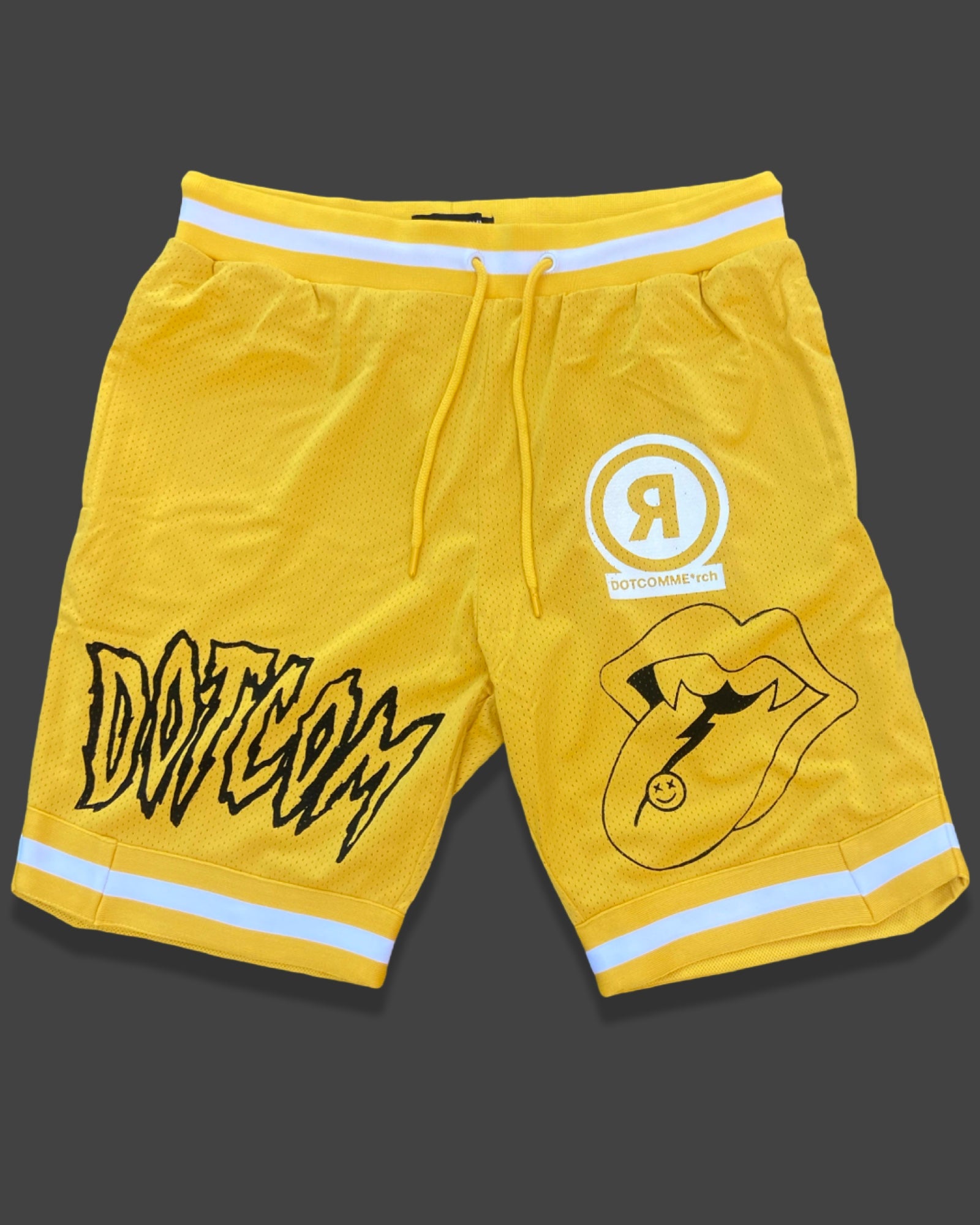 Yellow DOTCOM GRAFFITI Basketball Shorts