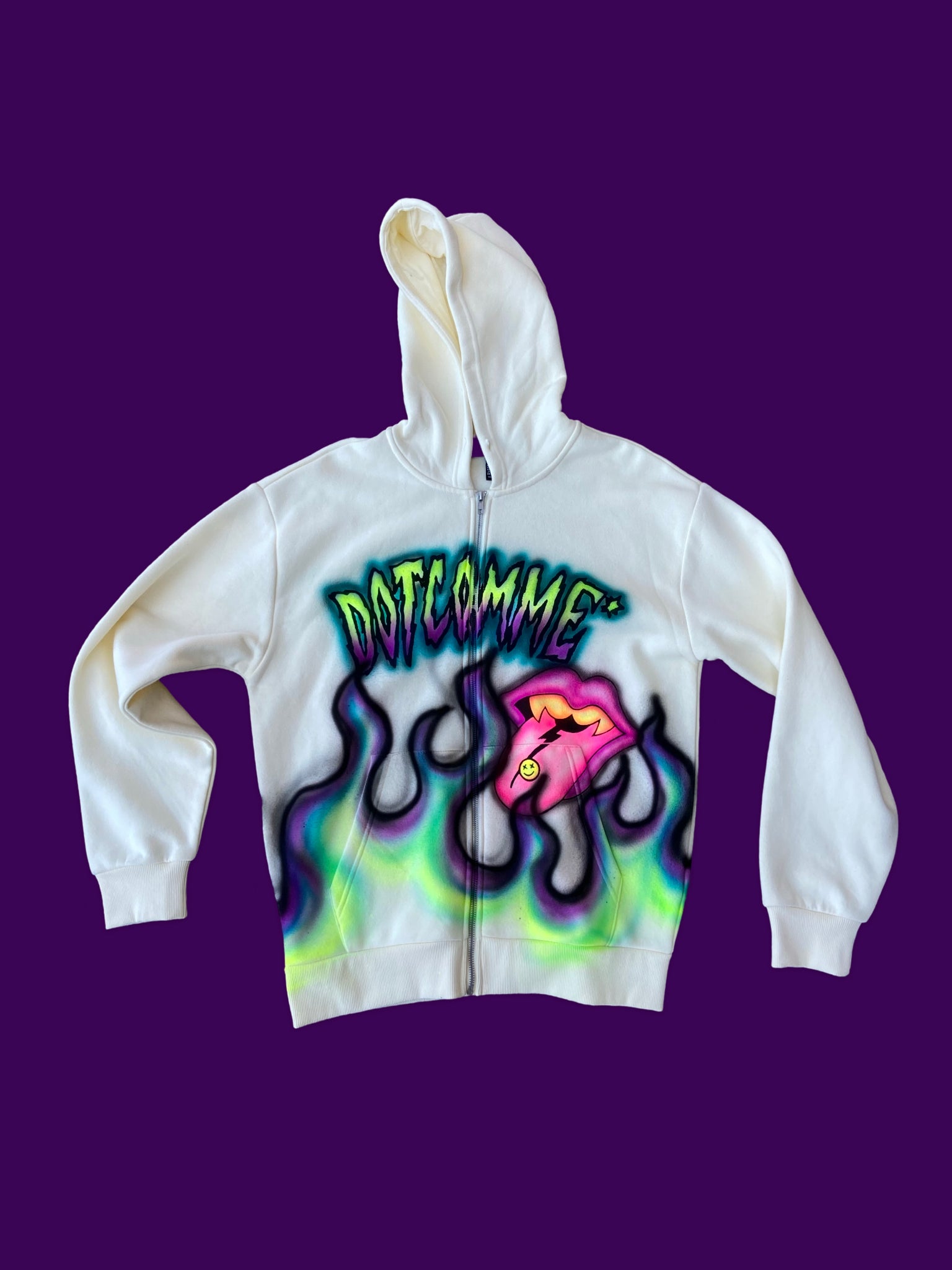 DOTCOMME* AIRBRUSH FLAME HOODIE