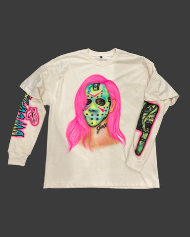 "JASON'S LADY" TEE WITH THERMAL SLEEVES