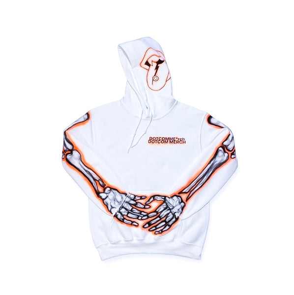 "AIRBRUSH SKULL HOODIE ORANGE"