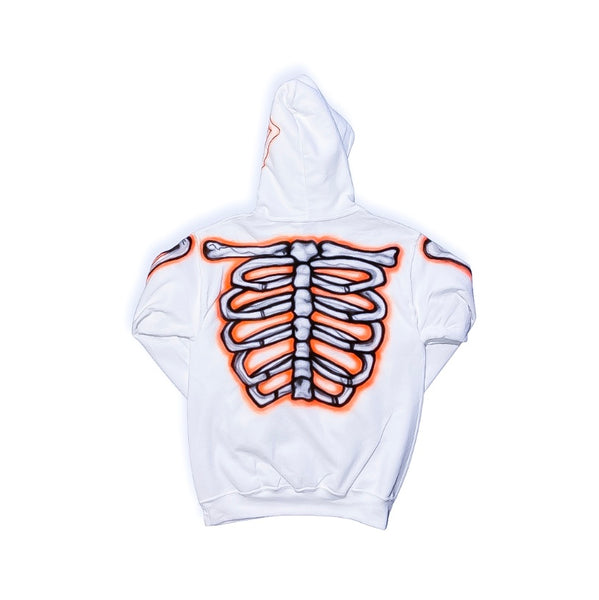 "AIRBRUSH SKULL HOODIE ORANGE"