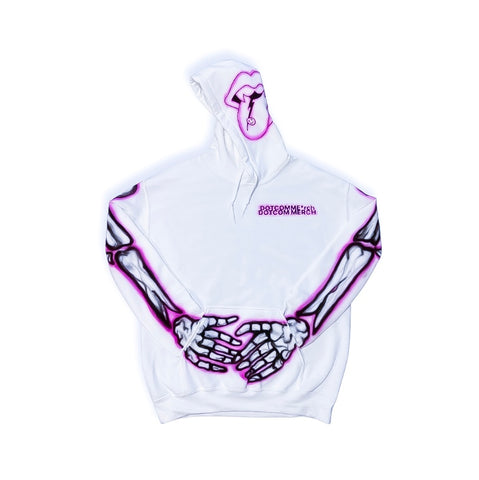 "AIRBRUSH SKULL HOODIE PINK"