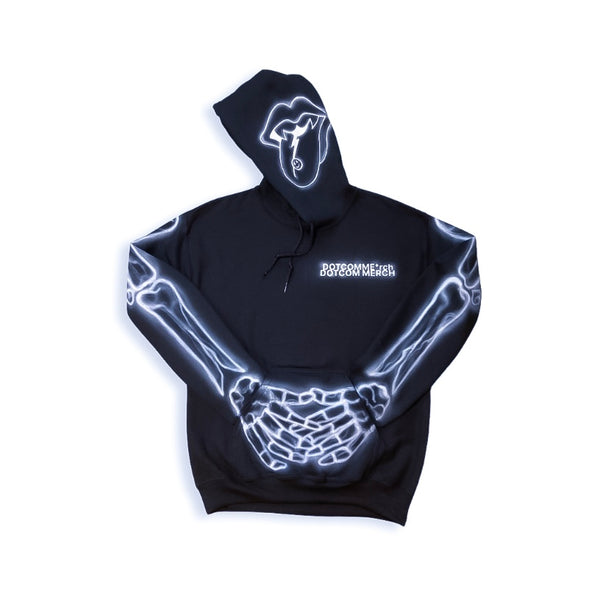 Black "AIRBRUSH SKULL HOODIE" by DOTCOM