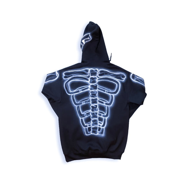 Black "AIRBRUSH SKULL HOODIE" by DOTCOM