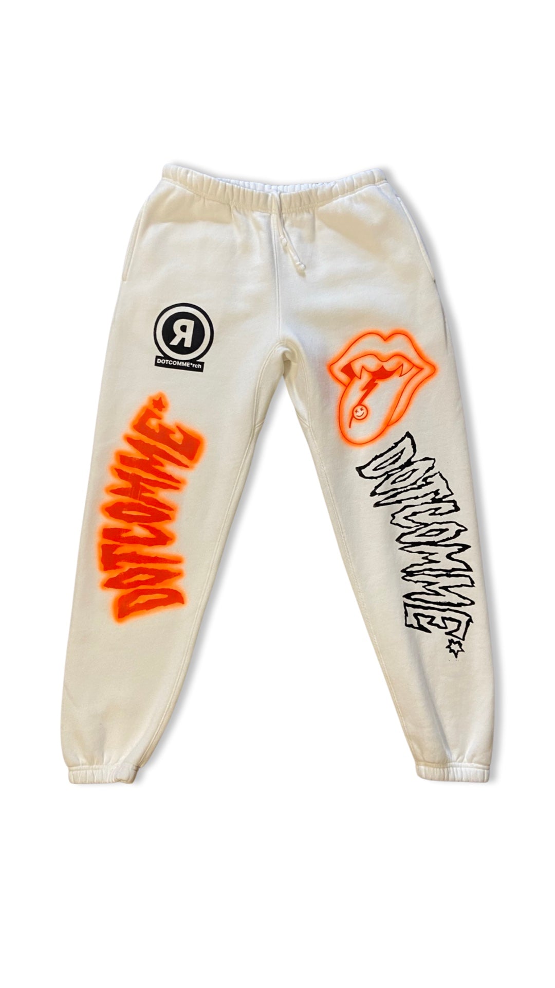 DOTCOMME* MADNESS" SWEAT PANTS (ORANGE & BLACK)